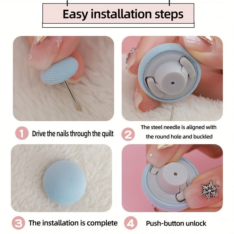 Set of 10 Mushroom-Shaped Bedding Fasteners with Non-Slip Grip for Duvet and Sheet Securing