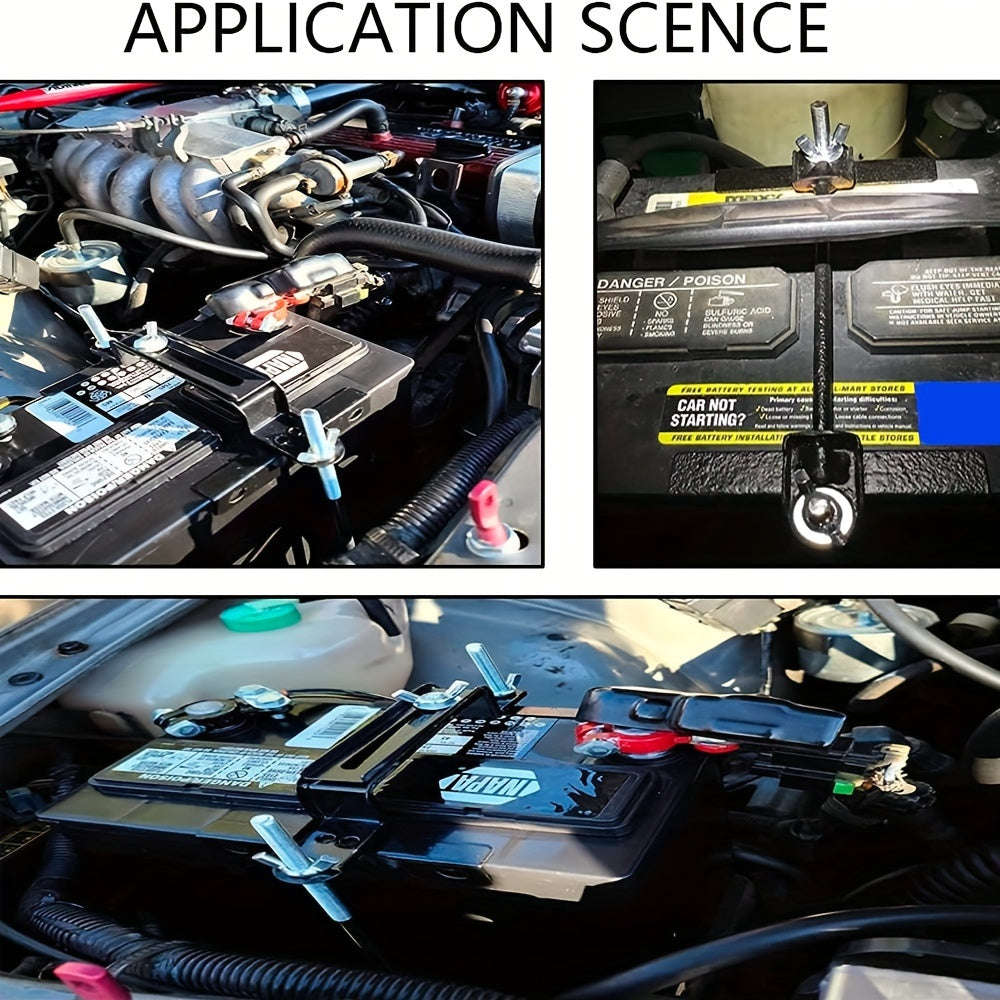 Universal Battery Hold Down Kit with L-Bolt for Cars and SUVs