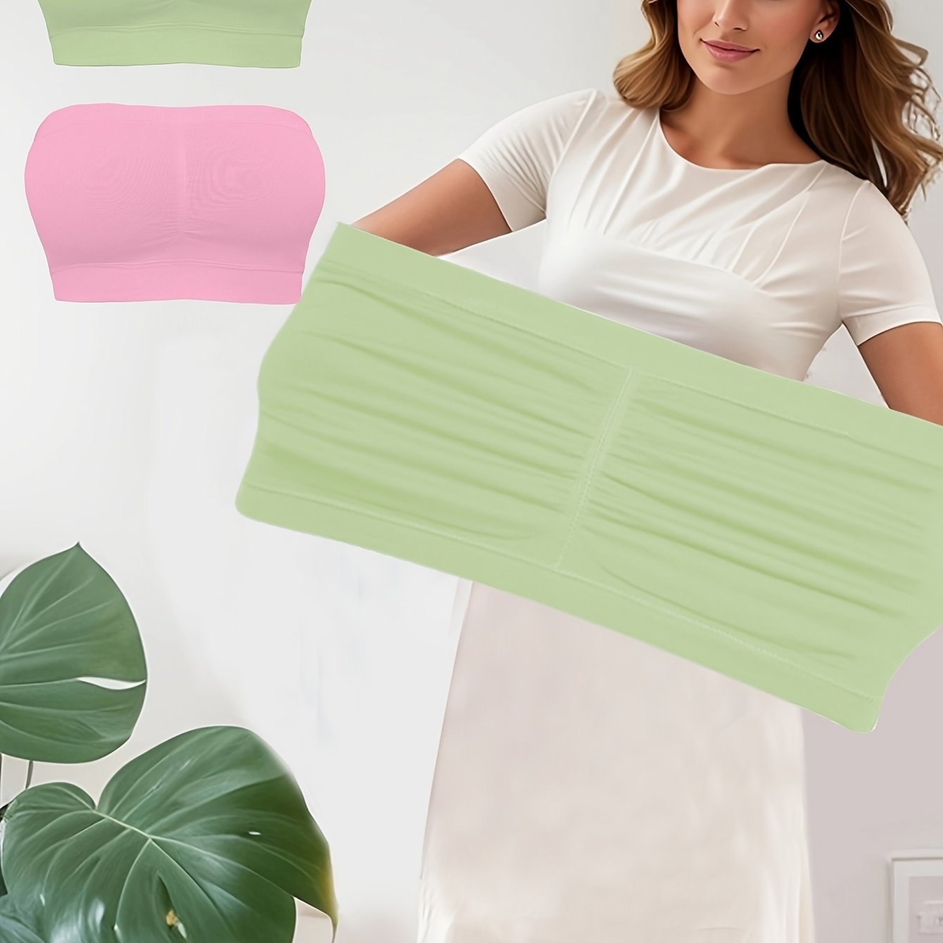 Women Seamless Wireless Sports Bra Light Purple Blue Strapless Yoga Breathable Pair