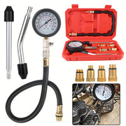 Automotive Compression Tester Kit with Pressure Gauge and Multiple Adapters