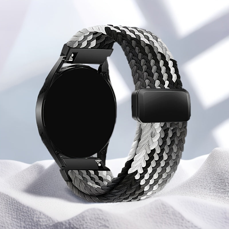Polyamide Elastic Woven Smartwatch Band with Magnetic Clasp 18mm 20mm 22mm Compatible with Samsung Huawei Xiaomi