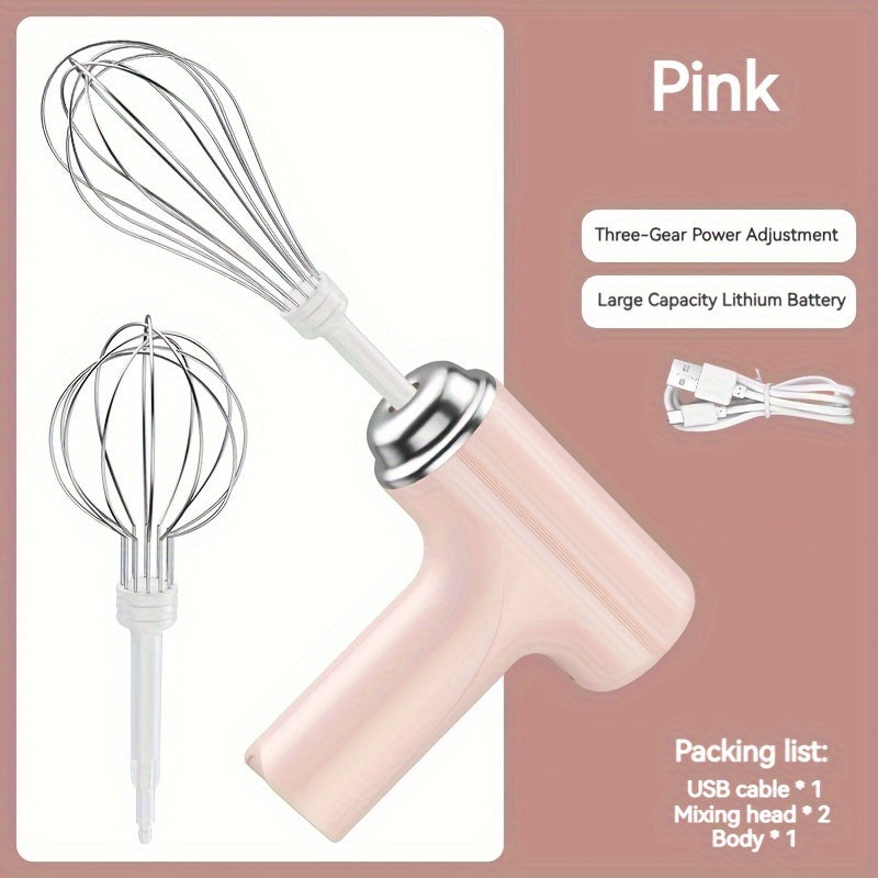Electric Hand Mixer Rechargeable Egg Beater for Coffee Baking Cream Whisk