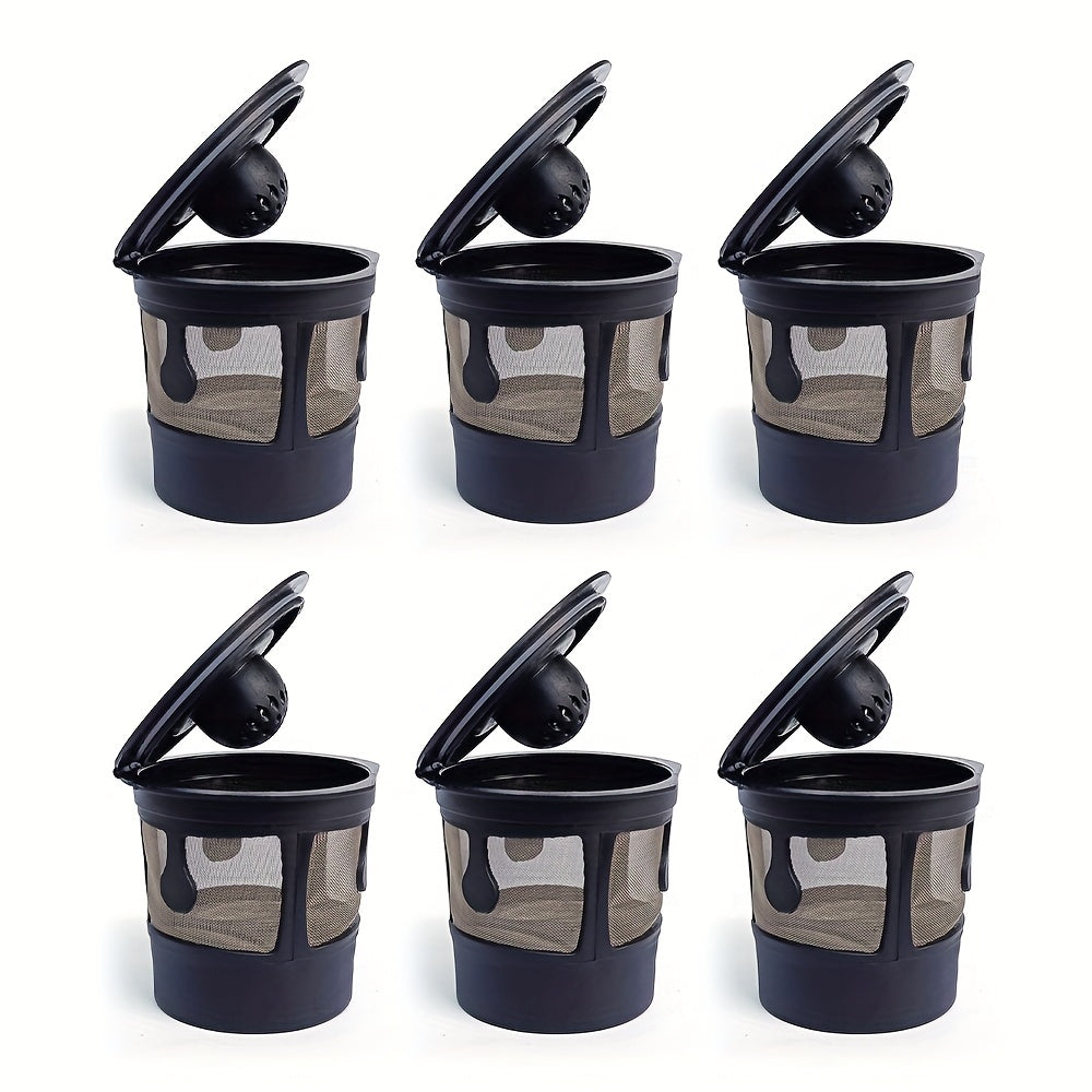 6pcs Reusable Coffee Pods with Filters Plastic Cups for Home and Office