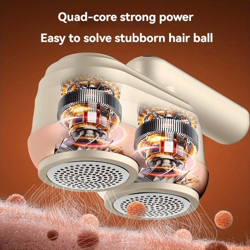 Qayta to'ldiriladigan mato shaveri, ikki boshli, USB bilan zaryadlash, LED displey, elektr soch to'plamlarini kesuvchi, jun kiyimlar uchun