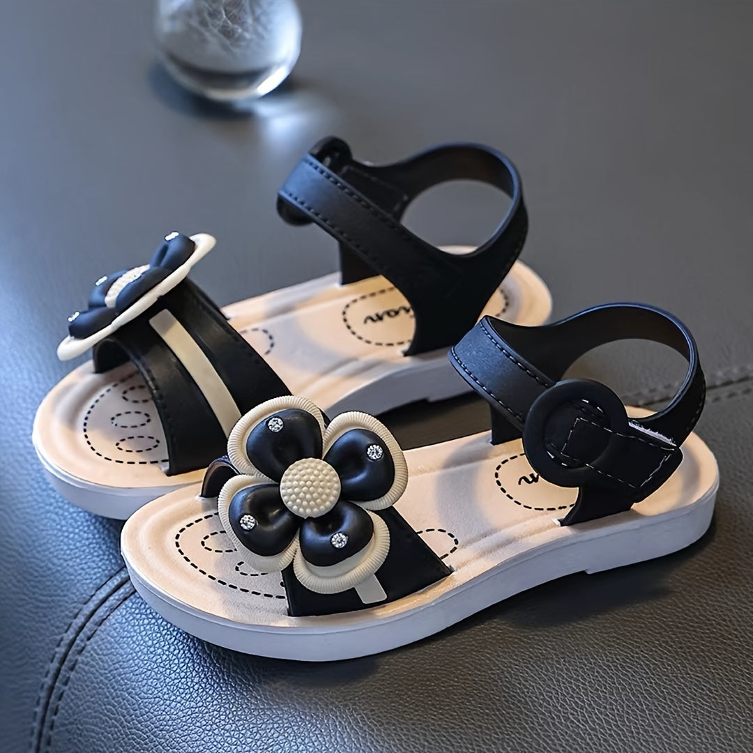 Girls' Floral Sandals for Kids 1-5 Years Non-Slip Soft Sole Summer Beach Shoes