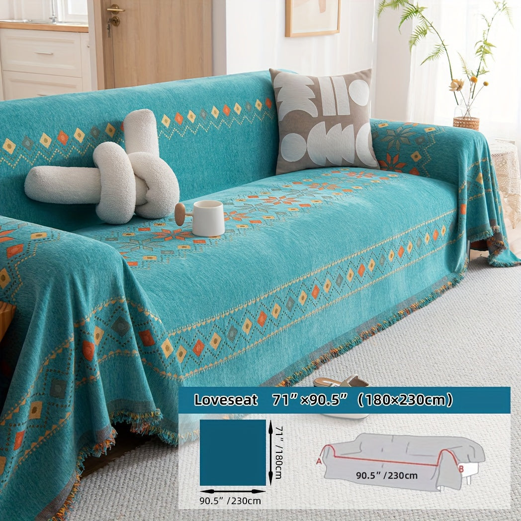 Boho-Style Sofa Cover All Seasons Non-Slip for Living Room Bedroom Office