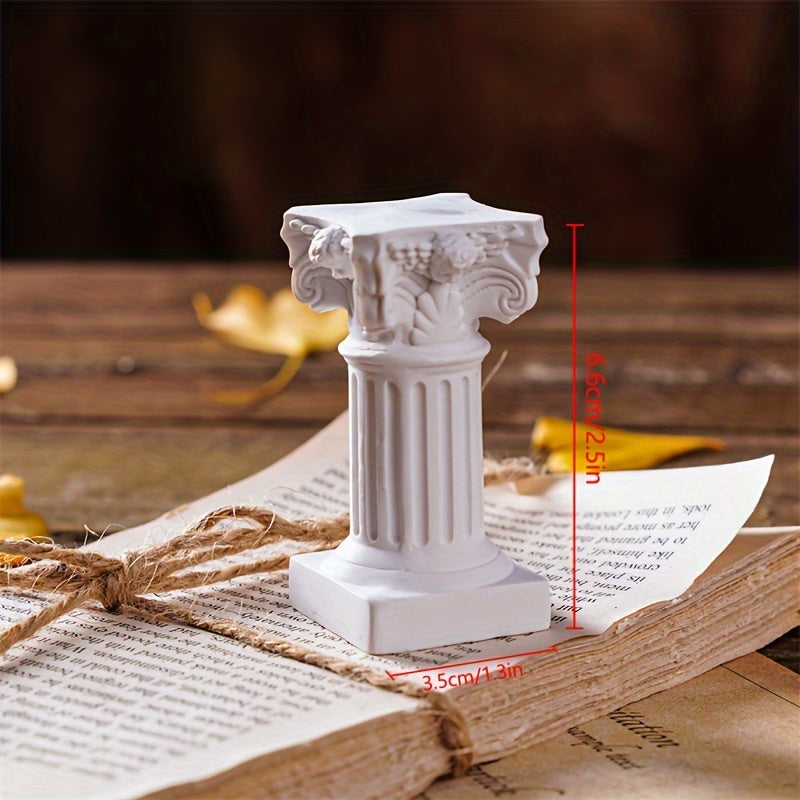 Figura decorativa de columna romana griega de resina con clip para decoración navideña