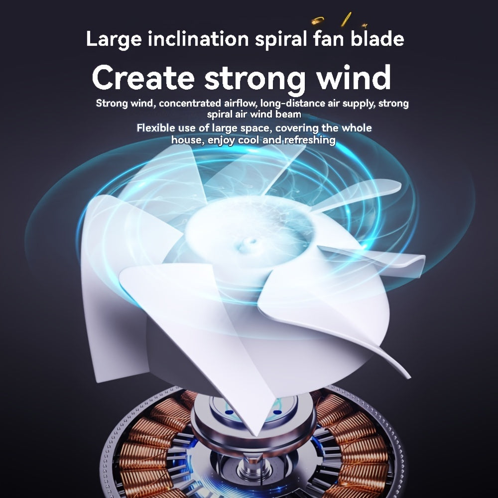 Portable Turbo Fan with USB Rechargeable Battery, Digital Display, Strong Airflow