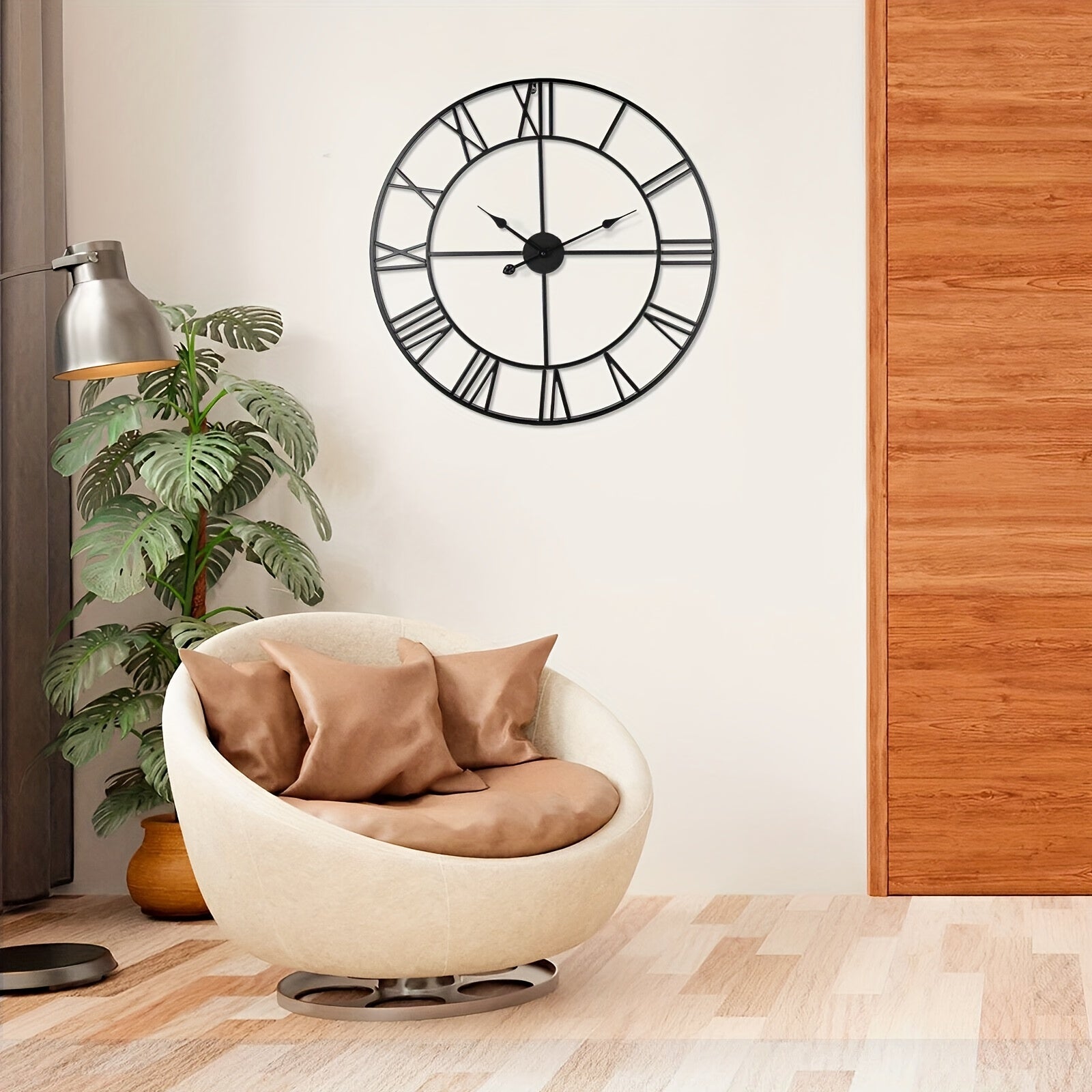 Reloj de pared de arte en hierro para decoración de sala de estar Navidad Halloween Acción de Gracias