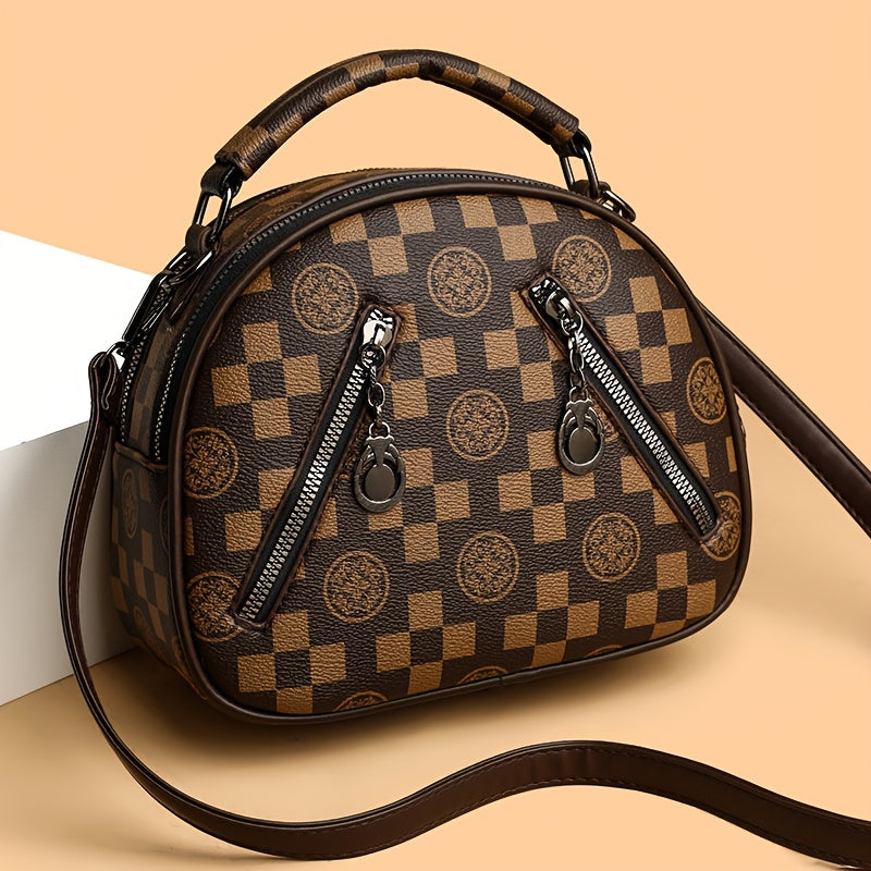 Bolso bandolera para mujer con compartimentos de doble cremallera, material sintético resistente al agua, ligero