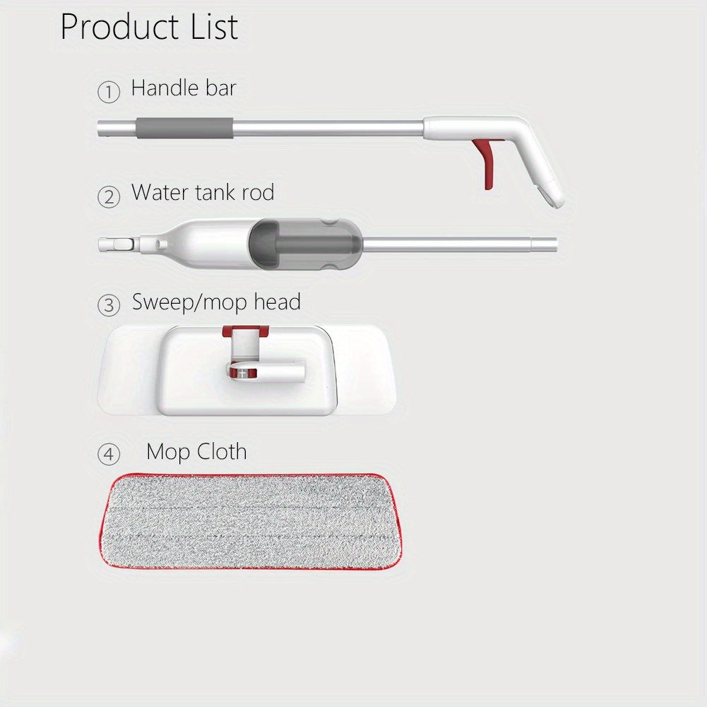 Set de trapeador en spray 3 en 1 y escoba para madera, baldosas y alfombra Limpieza en húmedo y seco