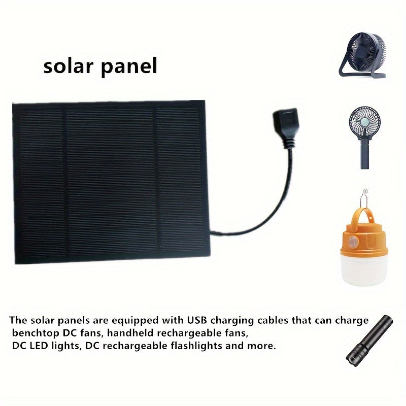 5W Portable Solar Panel Charger Kit with USB Cables for Outdoor Emergency Power 5W Durable PET Laminated