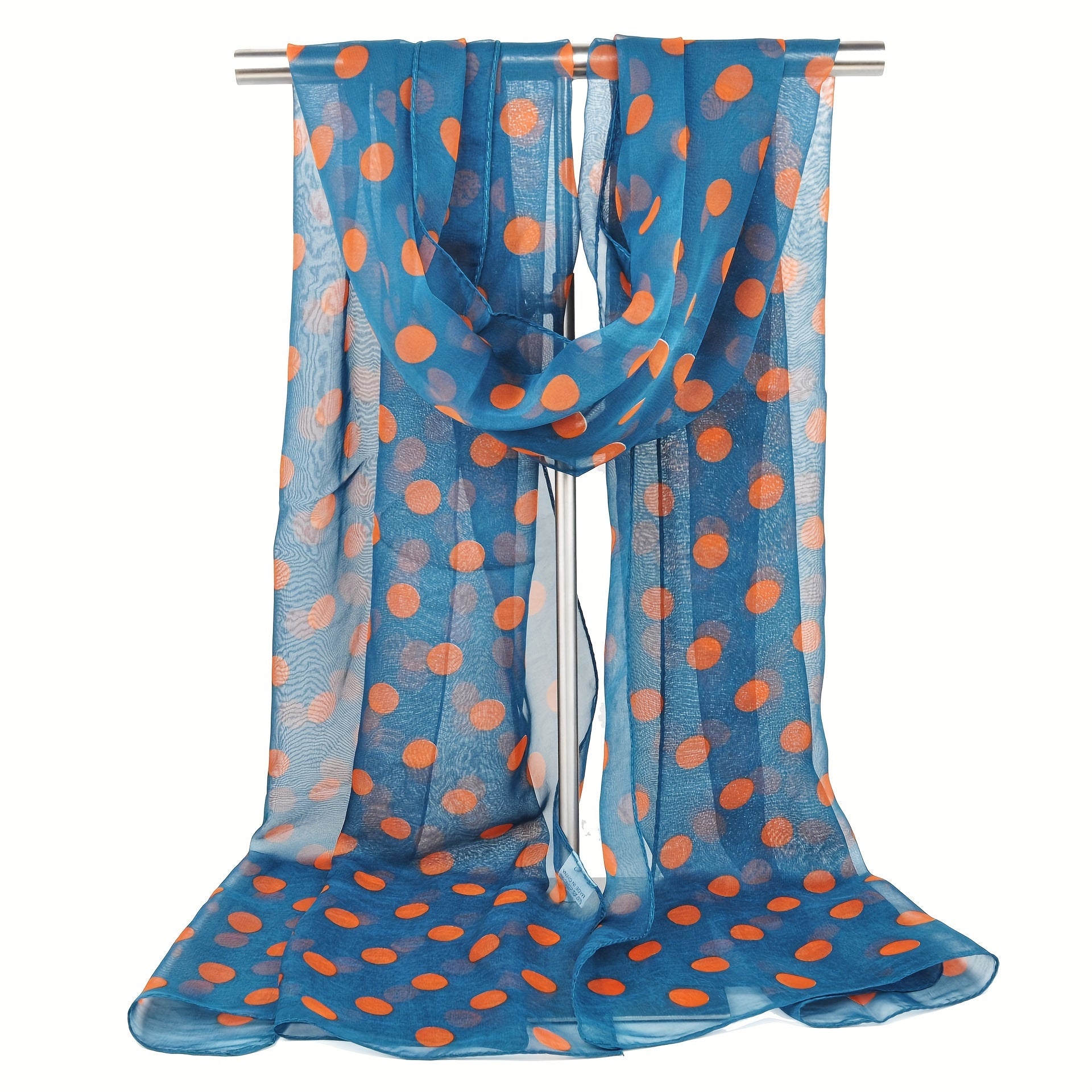 Bohemian Chic Polka Dot Chiffon Scarf Black White Lightweight Sheer Shawl for Beach Travel Sun Protection Windproof