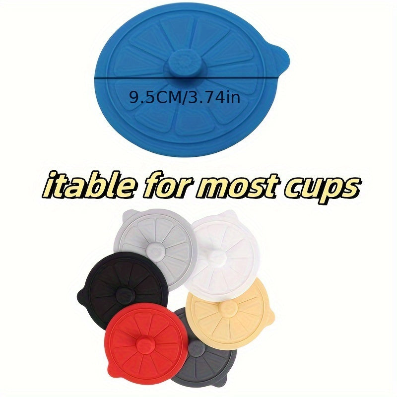 Lemon Shaped Silicone Cup Lids 9.5cm Reusable Food Grade Fits Mugs Water Cups