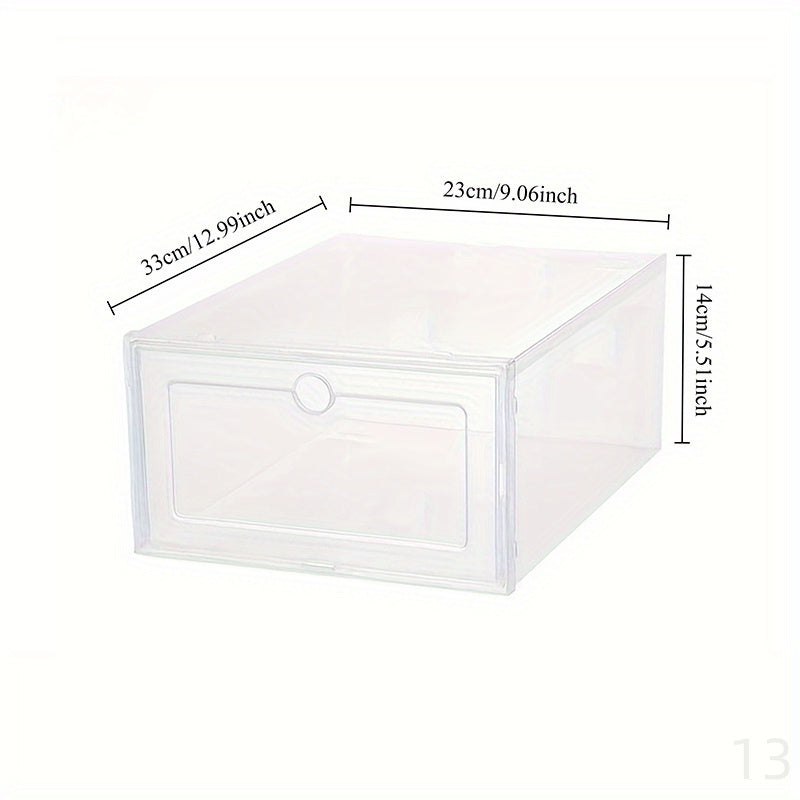 Clear Plastic Shoe Storage Boxes Foldable Dust-Free Organizer