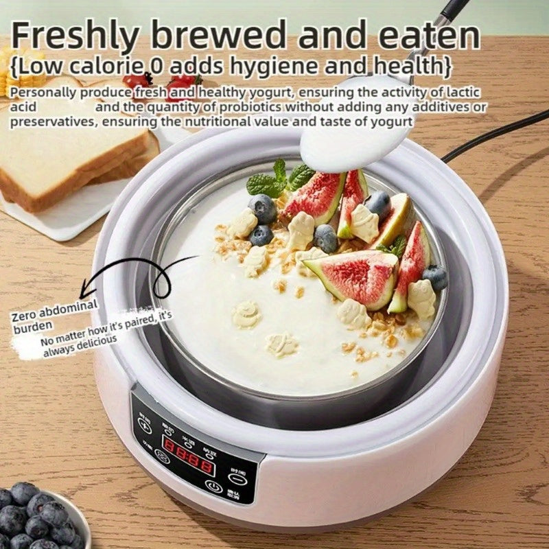 1.2L Electric Yogurt Maker with Probiotic Function LED Display Timer White