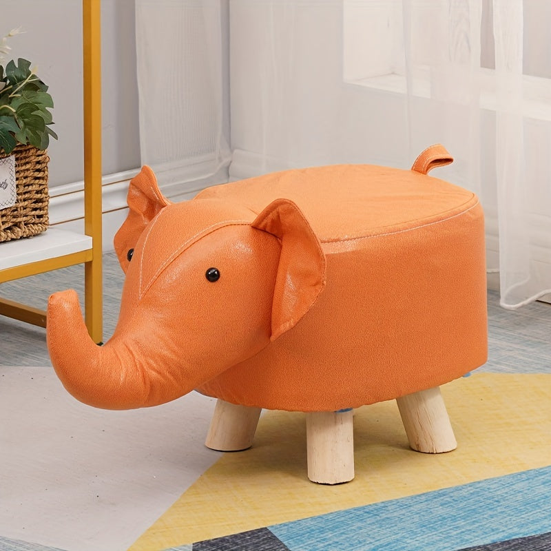 Animal Shaped Elephant Stool, Small Wooden Coffee Table and Shoe Bench