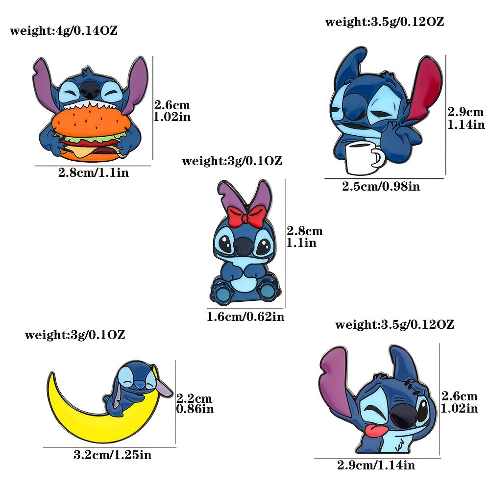 Set of 8 Cartoon Animal Enamel Pins for Backpacks and Clothing Cute Brooch Badges for Gifts