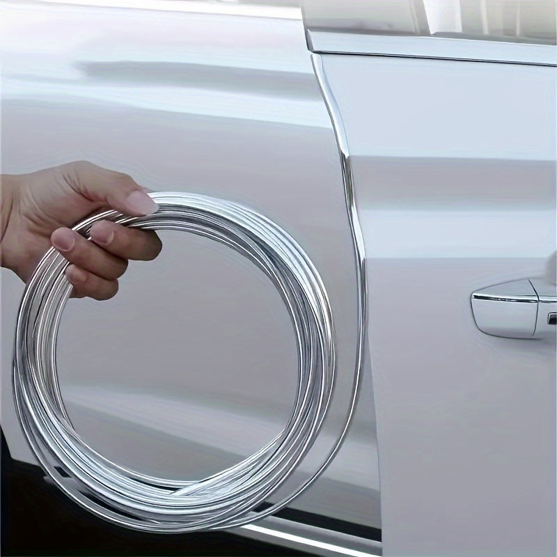 5m Car Door Chrome Decoration Strip with Rolled Design Scratch Protection Rear Bumper Guard