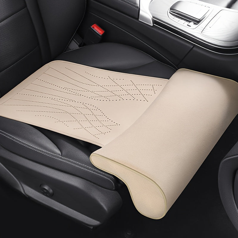 Car Seat Thigh Support Cushion Nappa Leather Memory Foam for Long Drives