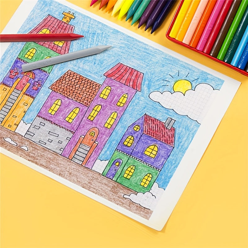 Washable Triangular Crayons for Kids 6 12 18 24 Colors Ergonomic Grip Non-Staining