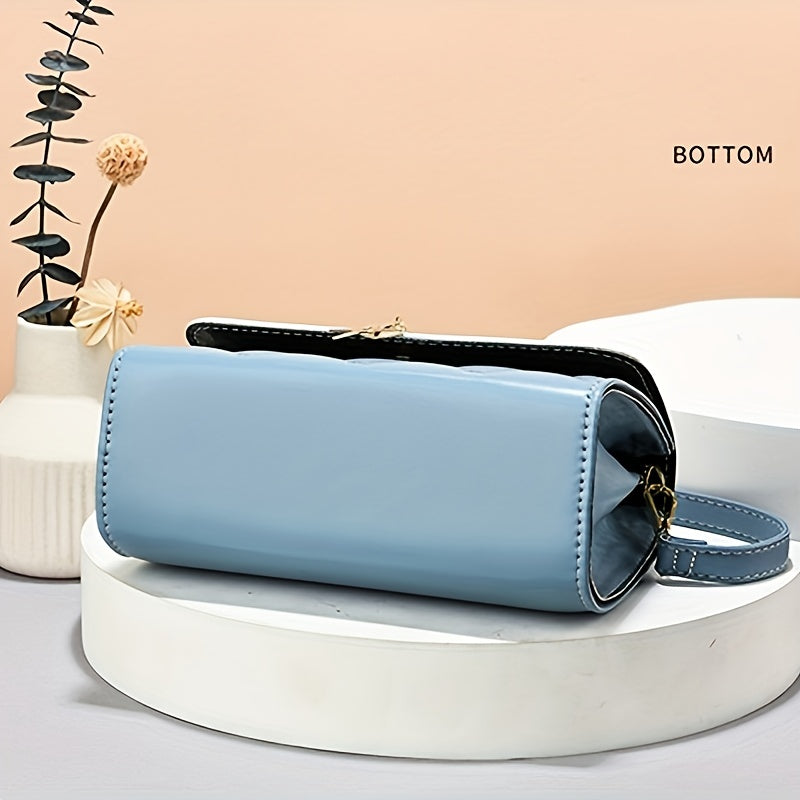 Women's Embroidered Crossbody Bag with Chain Strap Water-Resistant PU