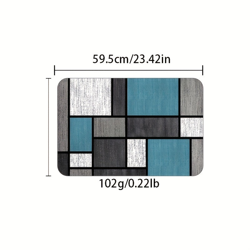 Geometric Pattern Kitchen Rug Non-Slip Waterproof Absorbent Stain-Resistant Mat