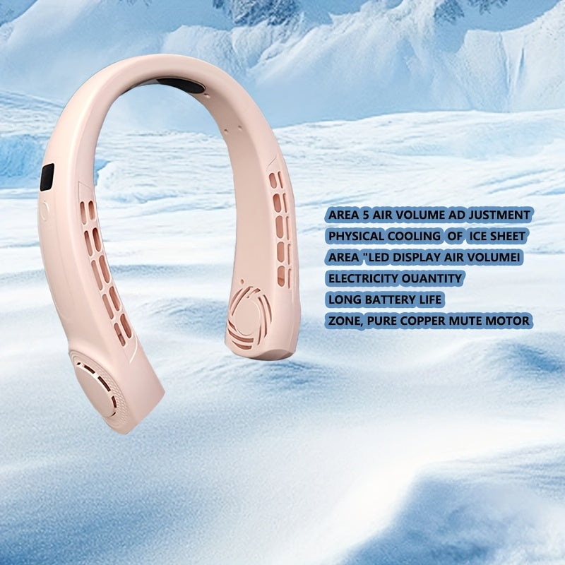 Bladeless Portable Neck Fan 360° Rotatable Airflow USB Rechargeable