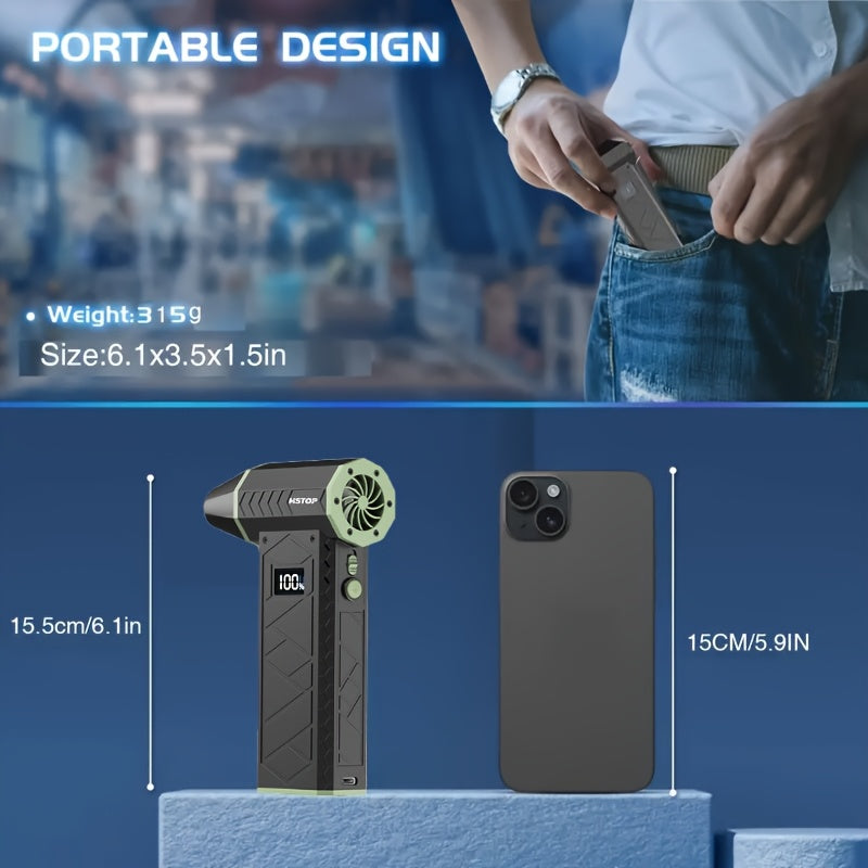 Handheld Dust and Snow Blower Portable USB Rechargeable with Adjustable Speeds