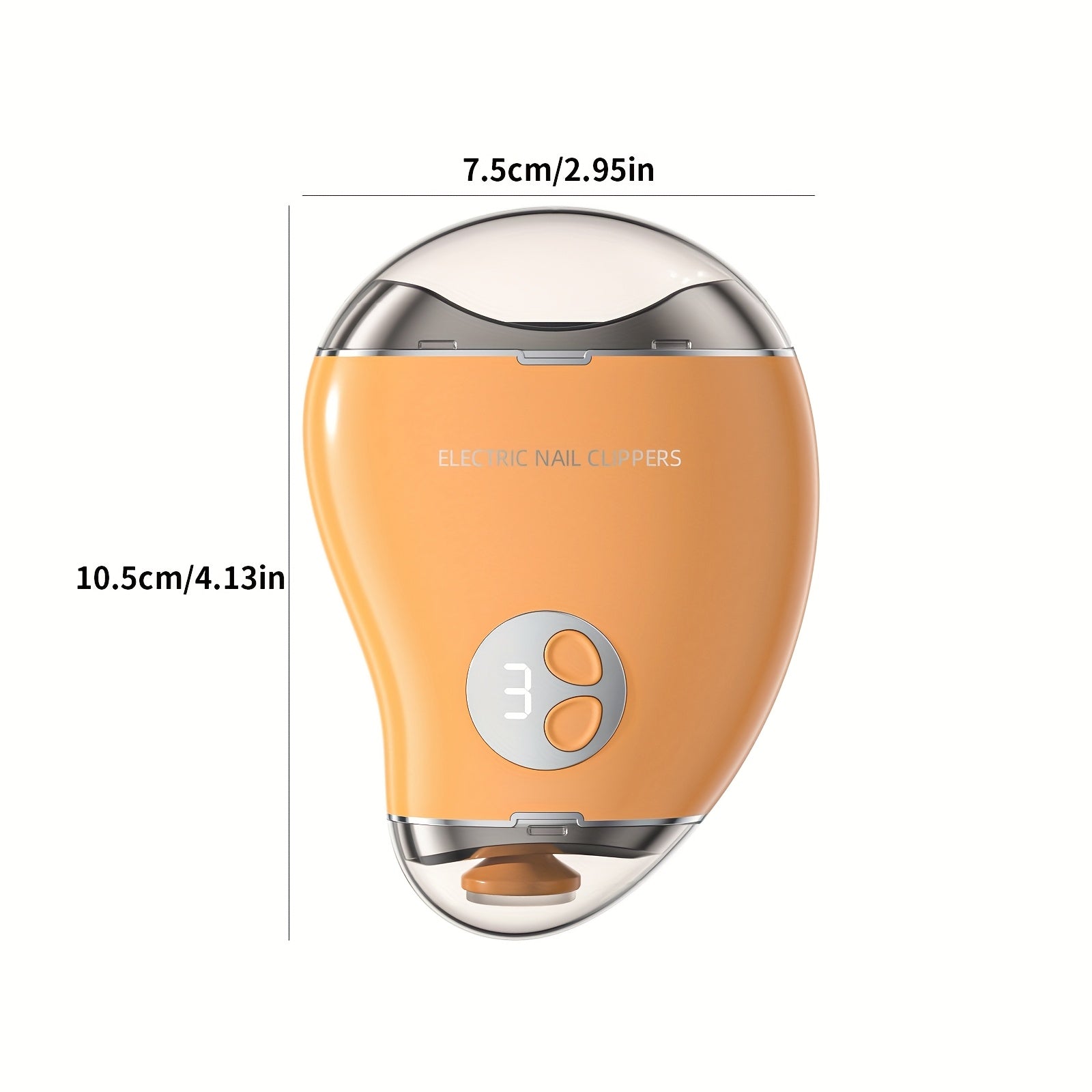 1 dona ergonomik 2-in-1 elektr tirnoq kesgichi va maydalagichi, USB orqali zaryadlanadigan xususiyat, 3 tezlik sozlamalari, LCD displey, Type-C tez zaryadlash, uzoq muddatli batareya hayoti va ichki saqlash qutisi bilan