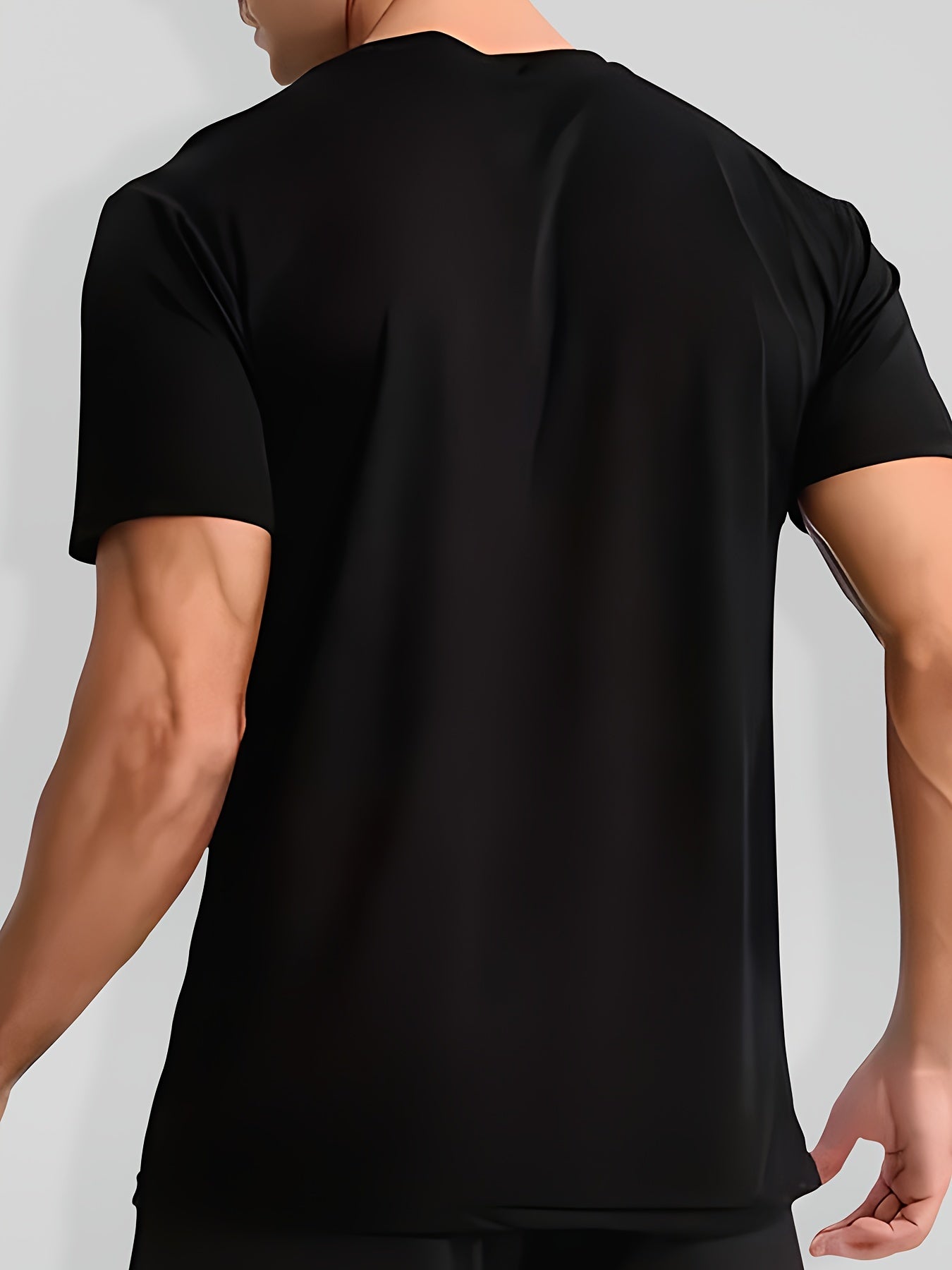 Camiseta de malla con degradado para hombre de manga corta, cuello redondo, ajuste holgado, deportiva, casual, verano
