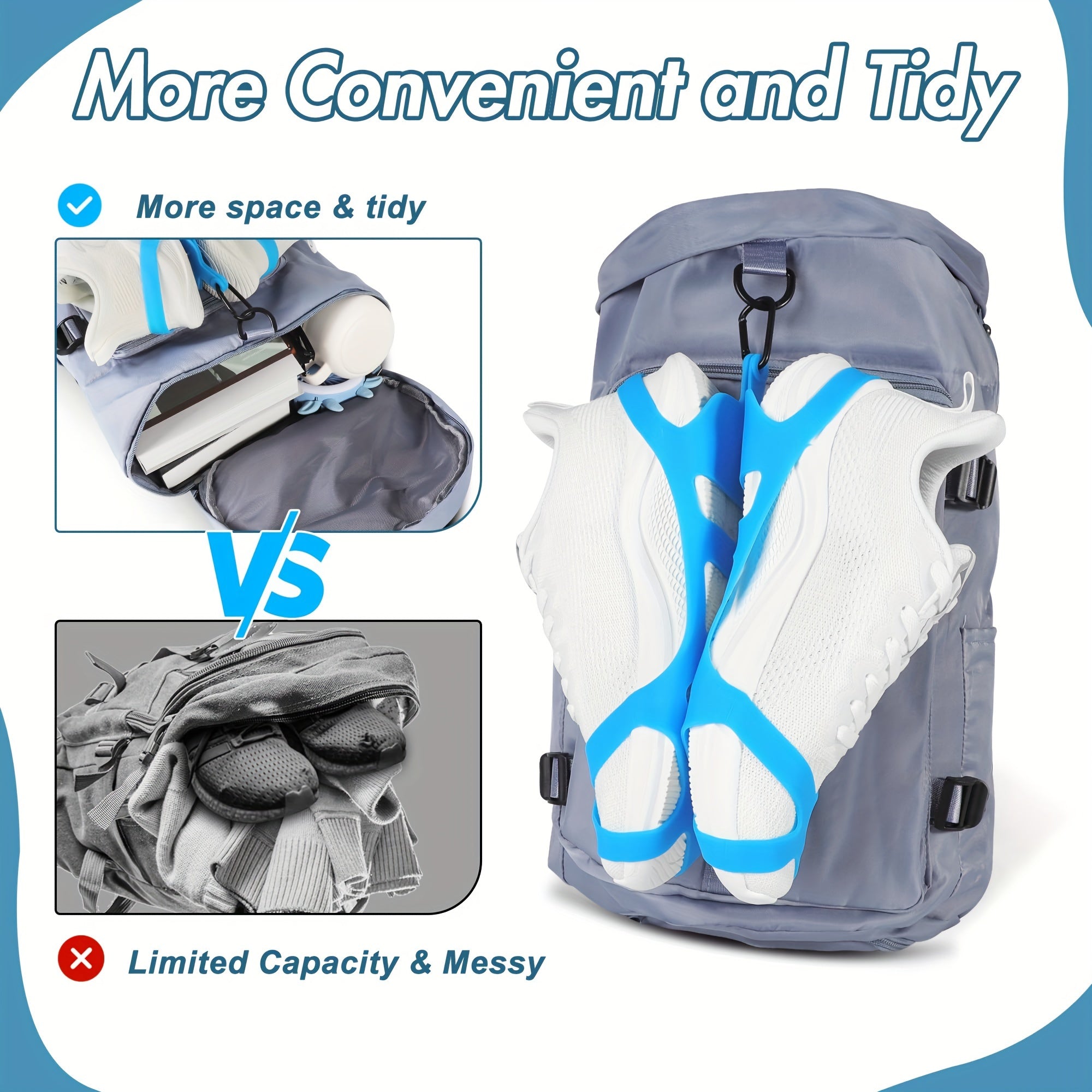 Large Silicone Outdoor Shoe Holder Clip - Lightweight, Portable, Secure Fit