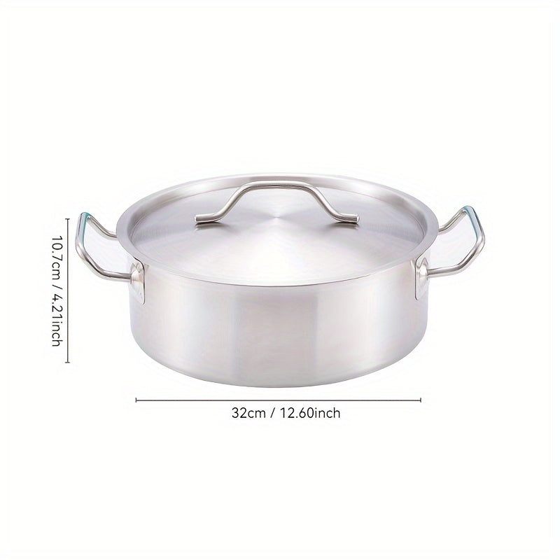 Noxud qozon, ikki tutqichi va qopqog'i bilan - 13 dyuym, zanglamaydigan, oson tozalanadigan, 8-12 mehmon uchun xizmat ko'rsatish uchun uzoq muddatli, turli xil ovqat tayyorlash ehtiyojlari uchun ideal.