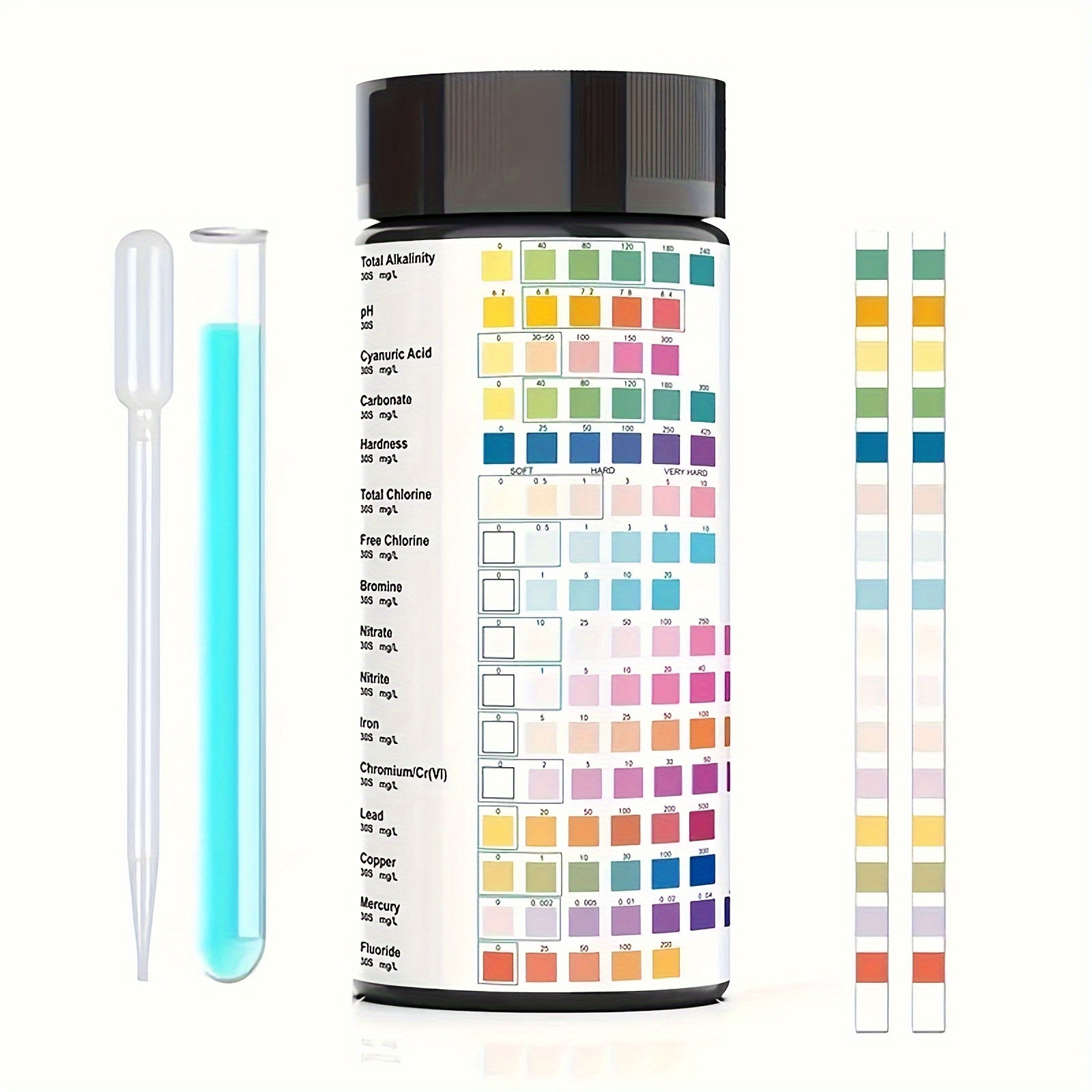 Professional Drinking Water Test Kit 16-in-1 with 100 Strips for Contaminants