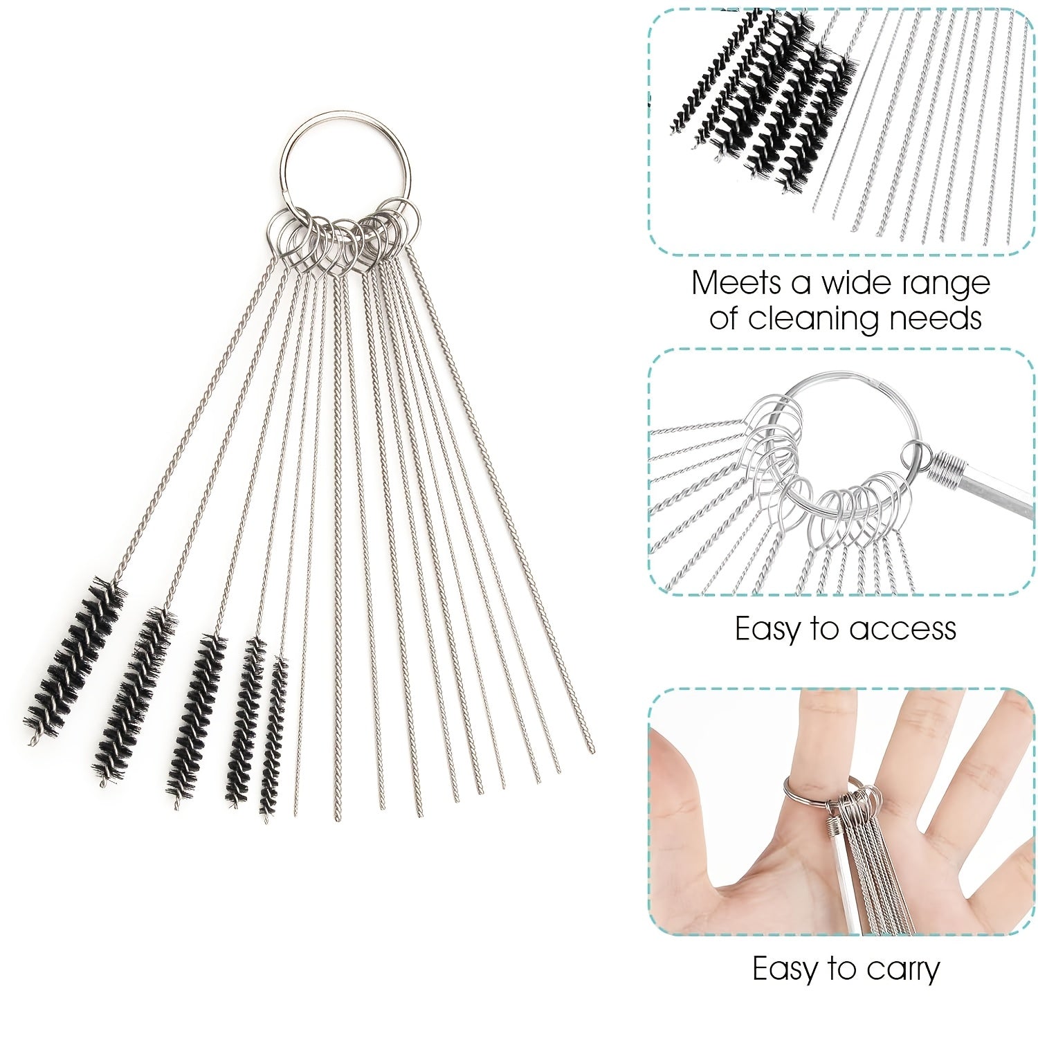 Универсальный набор для очистки карбюратора, инструменты из нержавеющей стали с щетками и насадками