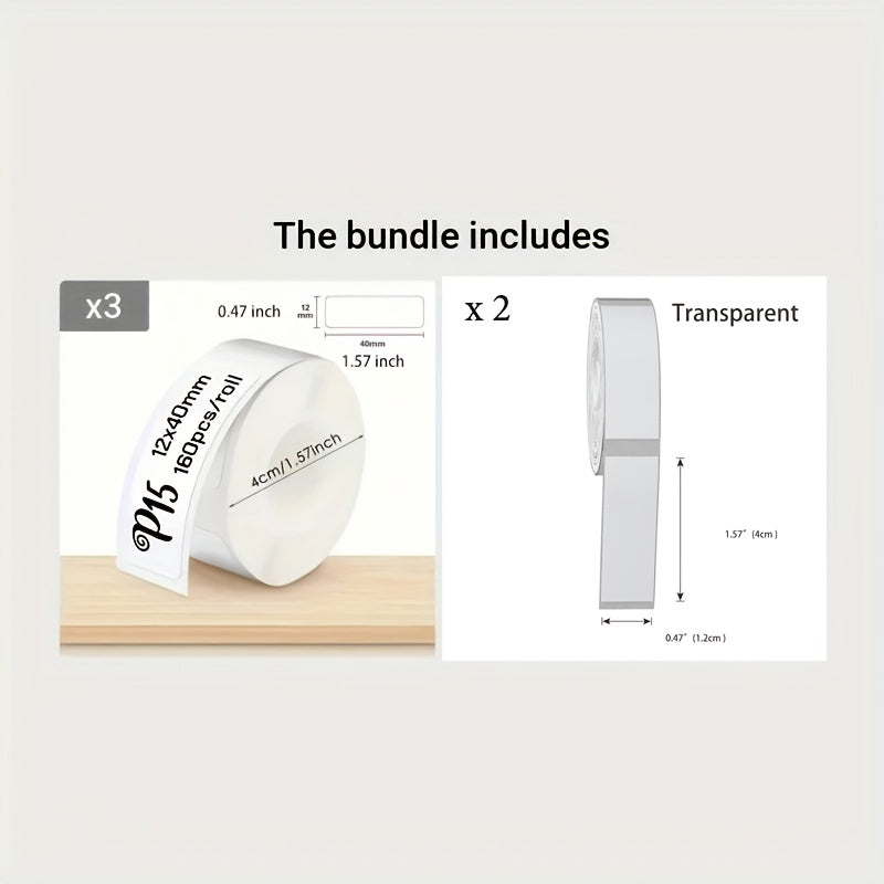 800pcs White Waterproof Labels for Office and Home Organization 1.19cm x 3.99cm