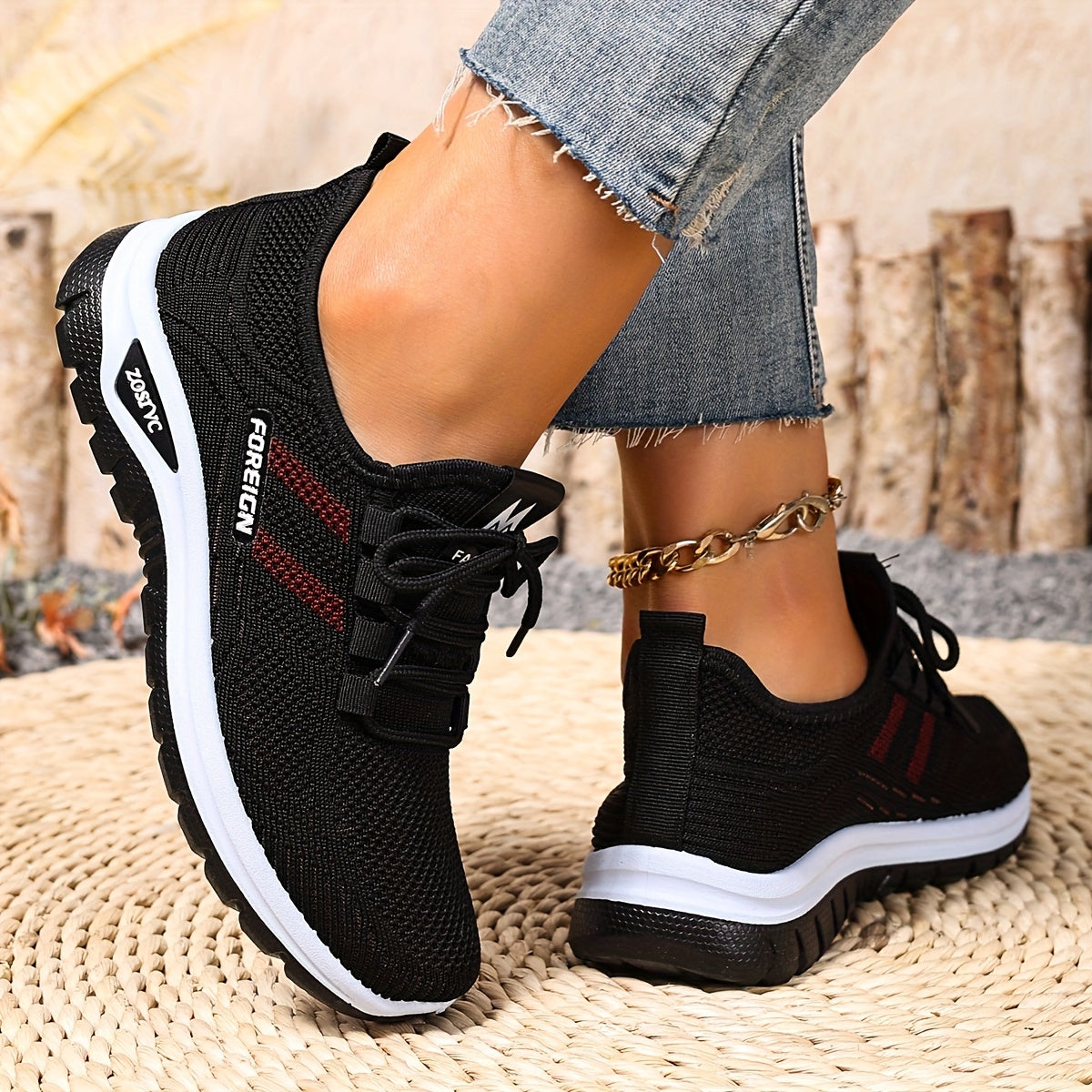 Women Plus Size Breathable Mesh Sneakers Lightweight Running Shoes White Pink