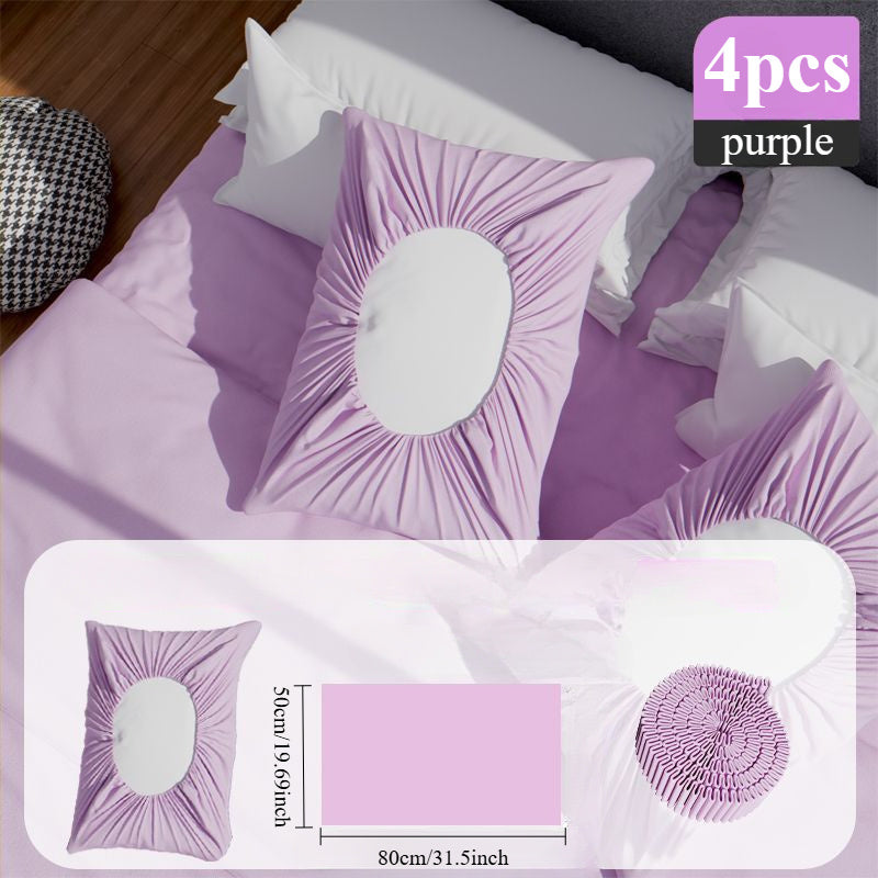 Set of 4 White Disposable Pillowcases for Travel Hotel and Train Use