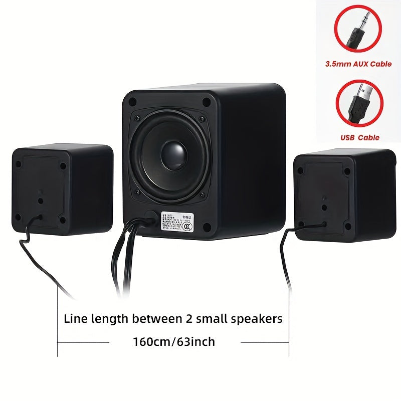 2.1 Channel Desktop Stereo Speakers with LED Lighting for PC, Laptop, Game Console