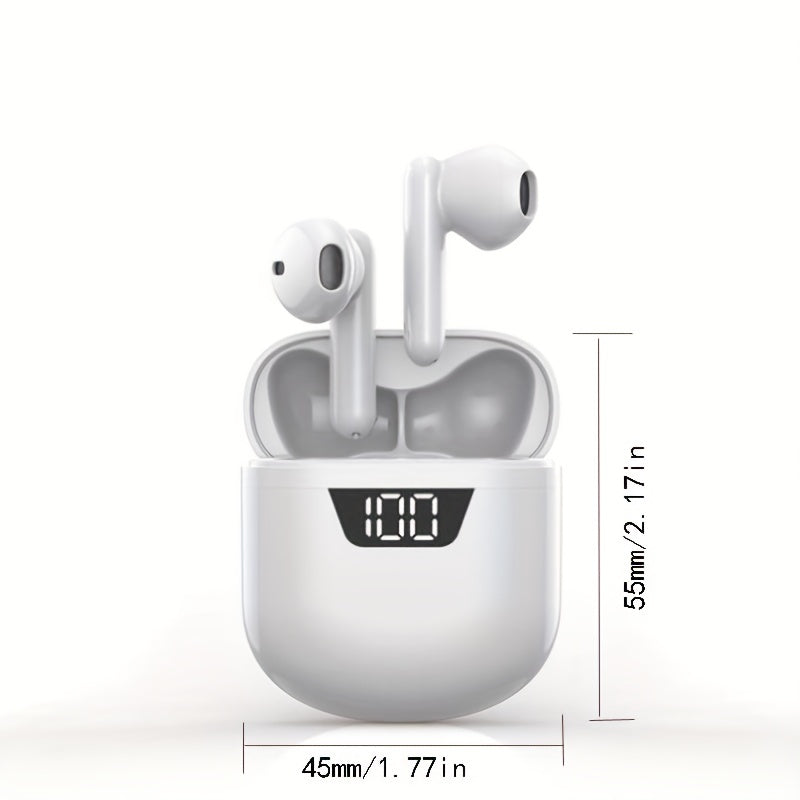 Wireless Earbuds with Microphone for Android and iOS Phones, Rechargeable, Wireless Charging Case