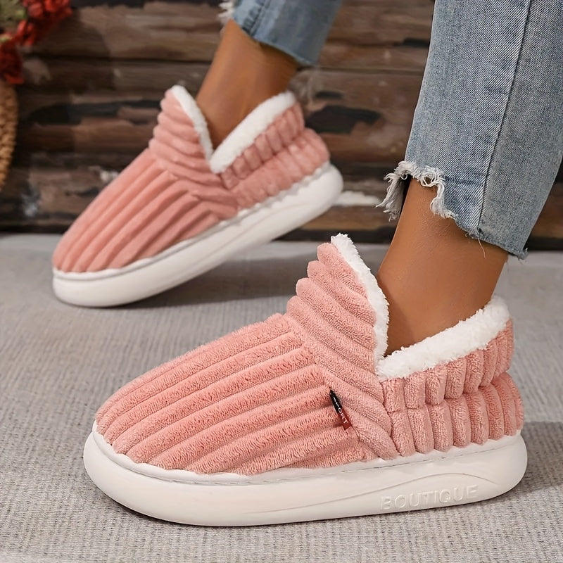 Women's Plush-Lined Winter Slippers Soft Warm Breathable Non-Slip Indoor Comfort
