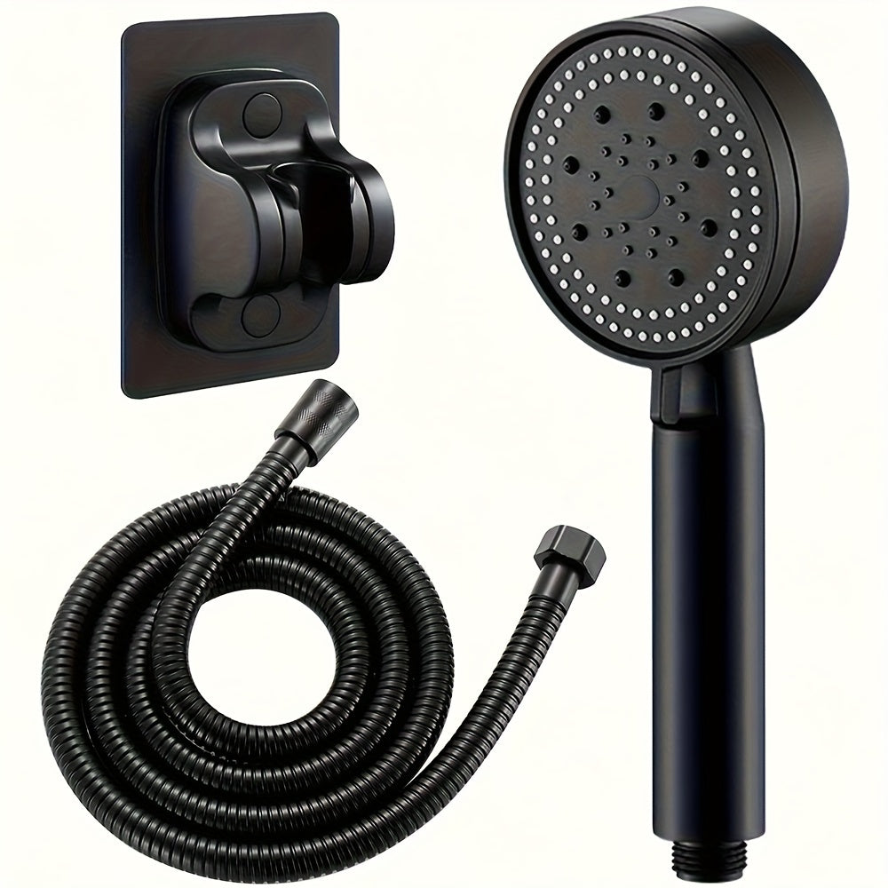 Conjunto de cabezal de ducha de mano negro con 5 modos de flujo de agua, accesorio de baño de montaje en pared