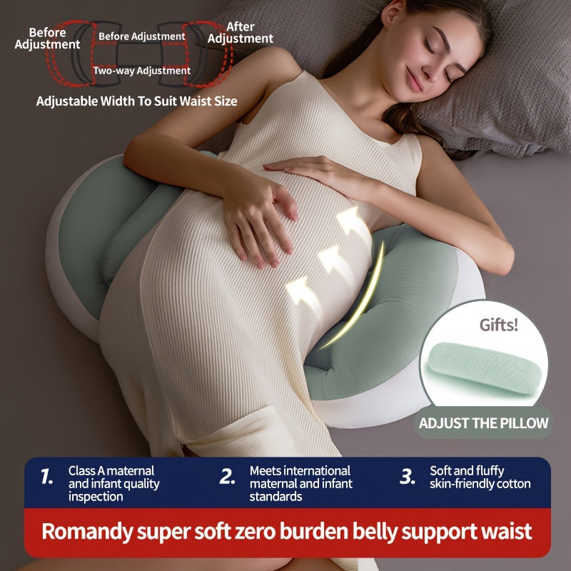 Maternity Pillow for Side Sleepers Waist Support Belly Relief Ultra-Soft Polyester