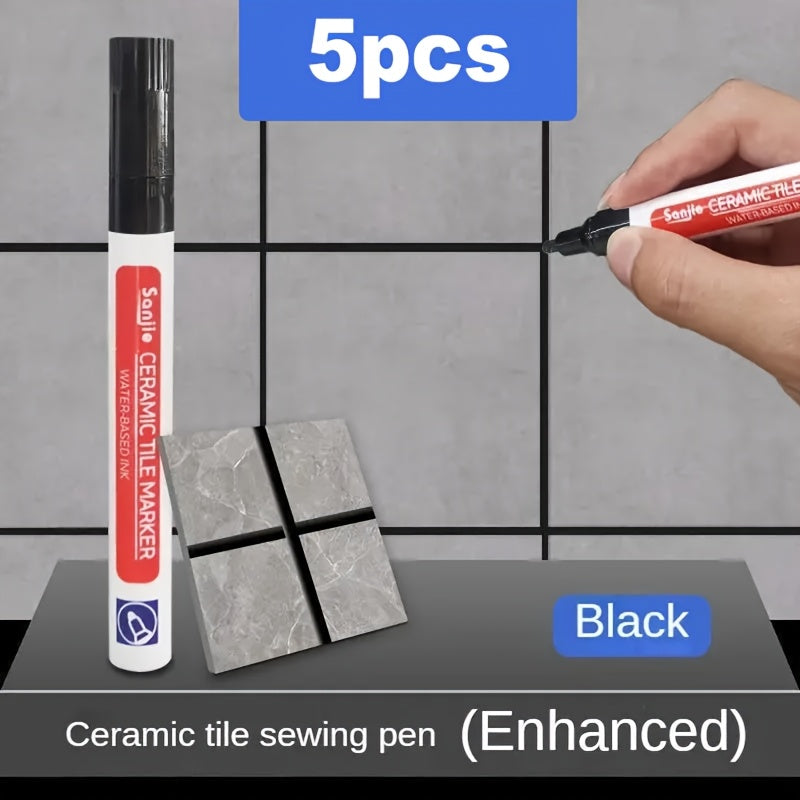 White Waterproof Tile Grout Pen for Bathroom Floor Repair 1/3/5pcs