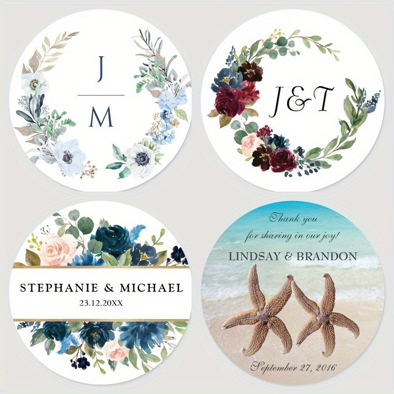 Personalized Bridal Shower Labels Custom Thank You Stickers Name and Date Recyclable Matte Finish