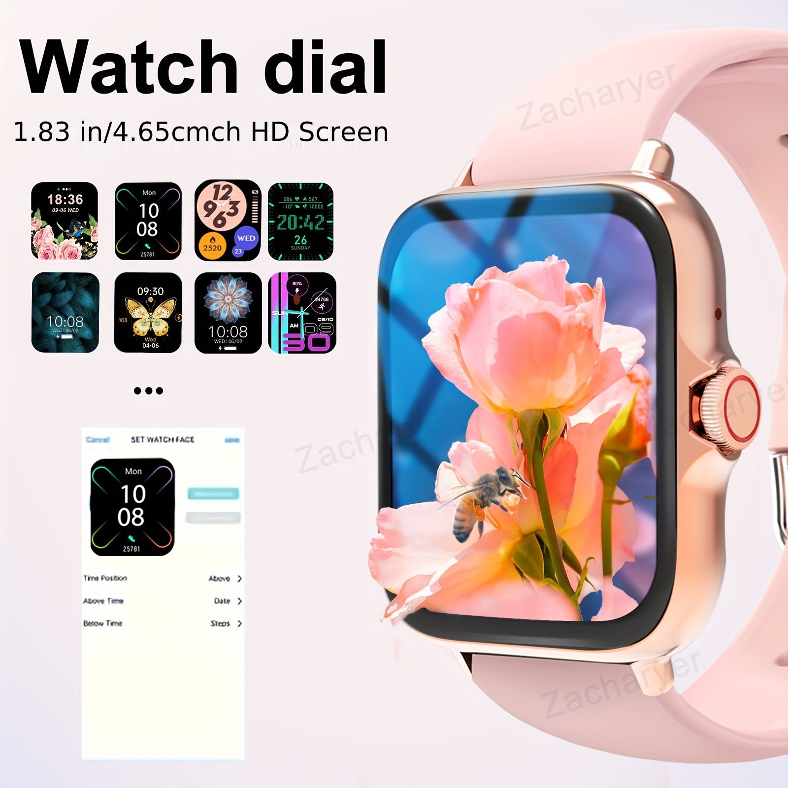 Men Women Smartwatch with Wireless Calling Sports Modes Message Reminders