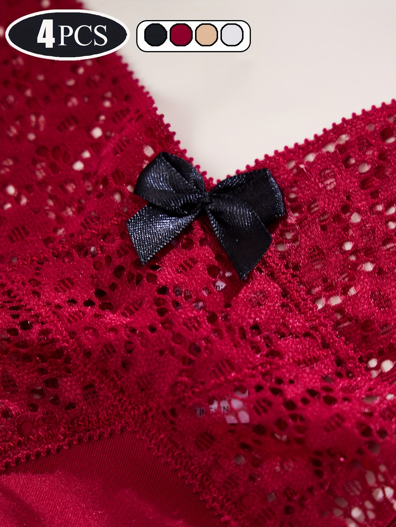 Women's Low Waist Panties 4-Piece Set Sexy Erotic Underwear