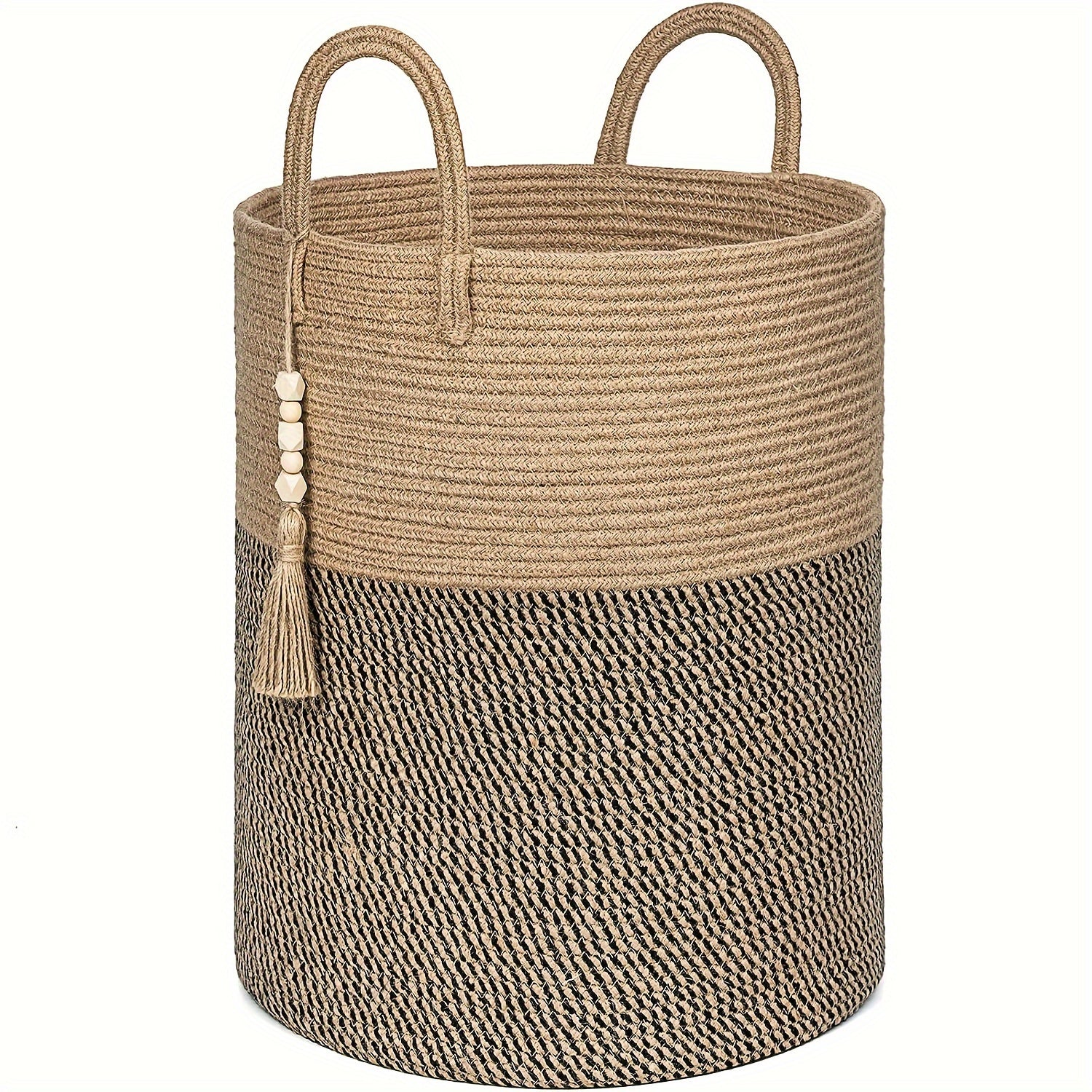cesta de ropa tejida 40,6cm x 50,8cm con asa para ropa, juguetes y almacenamiento