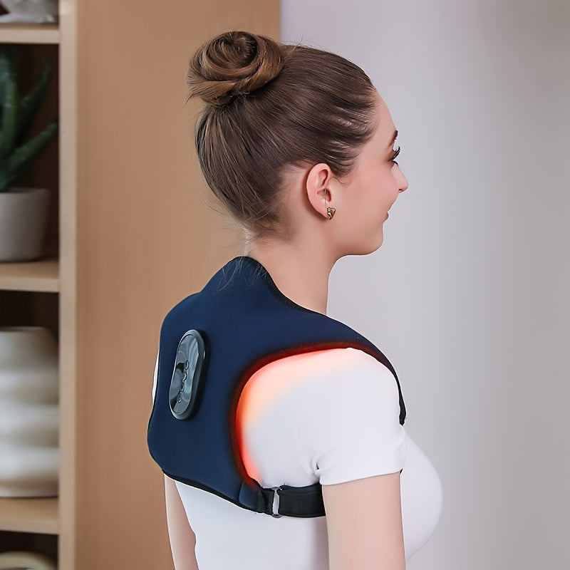 Portable Electric Back Massager with Heating Vibration Modes Wireless Remote