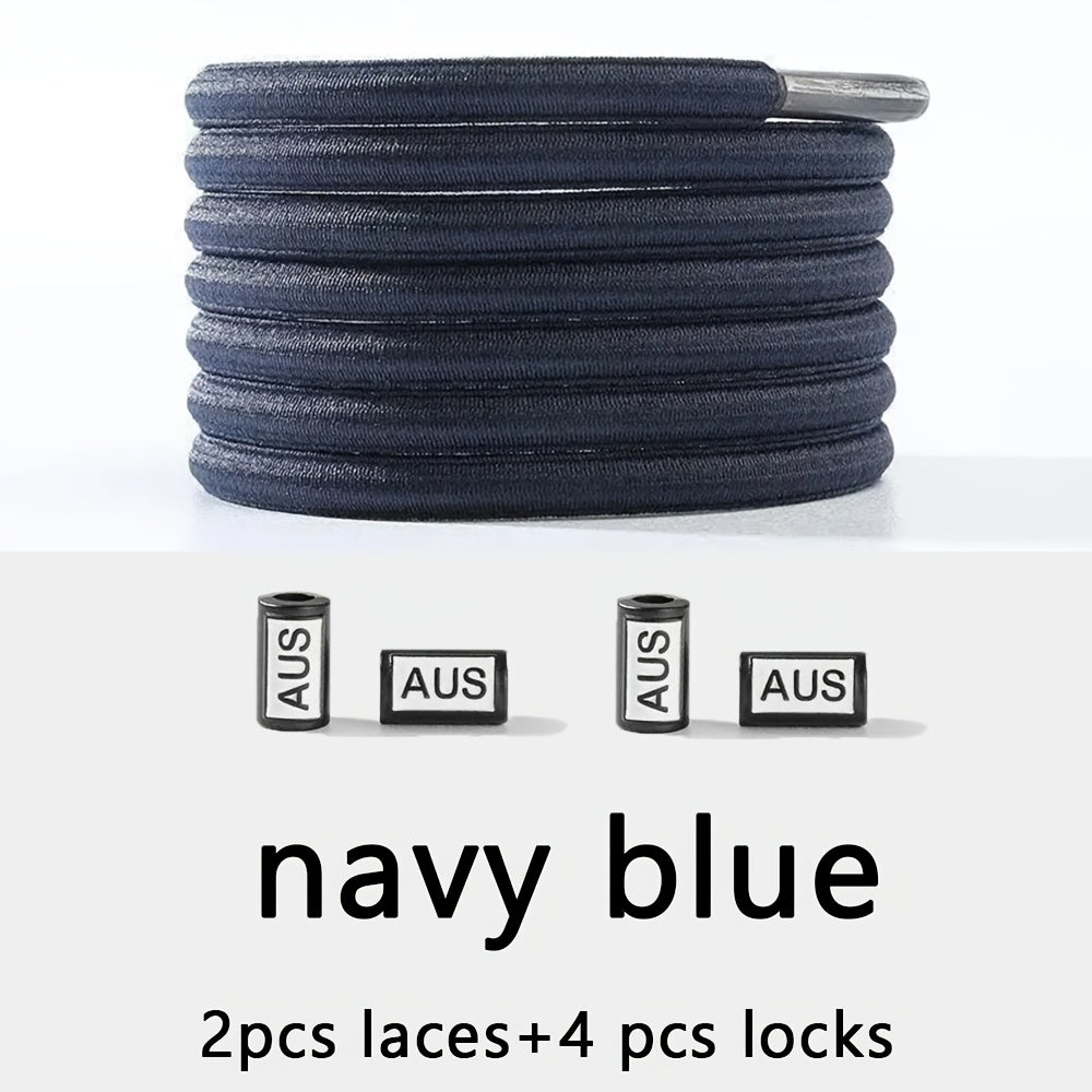 Unisex Elastic No-Tie Shoelaces 100cm Solid Color Lightweight Durable